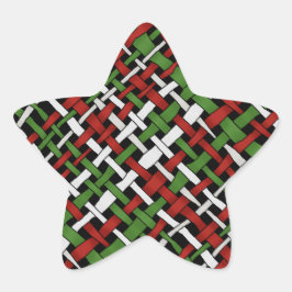 Seizoensgebonden Grafische Kleurrijke Geweven Burl Ster Sticker