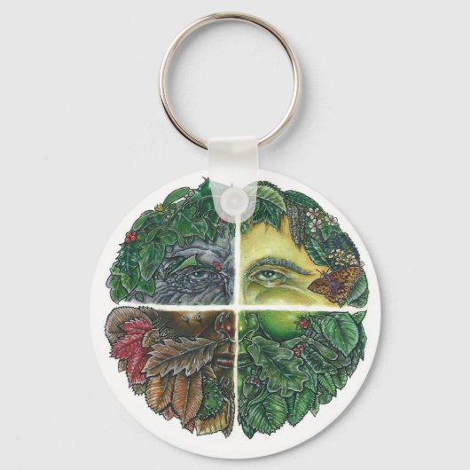 Seizoensgebonden groene Man Sleutelhanger (Voorkant)