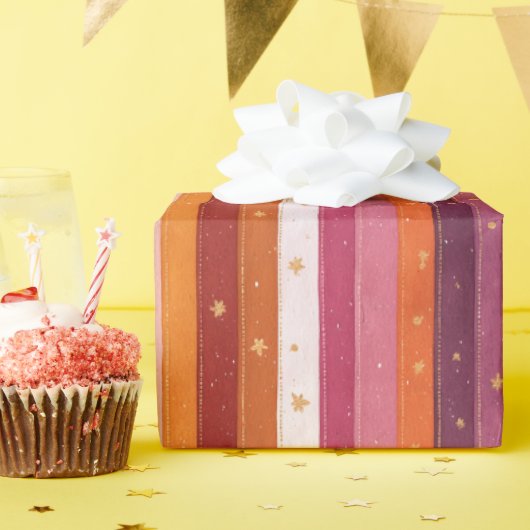 Seizoensgebonden Herfst gestreept Cadeaupapier (Verjaardagsfeest)