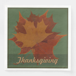 Seizoensgebonden herfstbladeren Thanksgiving aange Servetten