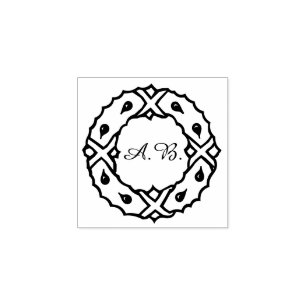 Seizoensgebonden krans Decor Custom Initialen Rubb Rubberstempel