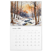 Seizoensgebonden kunstkalender 2024 | Waterkleur Kalender (Jan 2026)