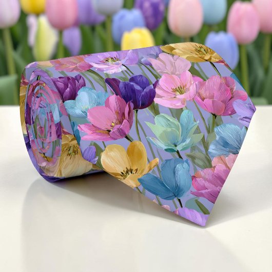 Seizoensgebonden Lente Tulp Bloemige Halsband Tie Stropdas