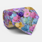 Seizoensgebonden Lente Tulp Bloemige Halsband Tie Stropdas (Opgerold)