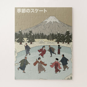 Seizoensgebonden schaatsen legpuzzel