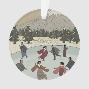 Seizoensgebonden schaatsen ornament