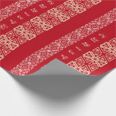 Seizoensgebonden sierpatroon rood aangepaste begro cadeaupapier (Hoek)
