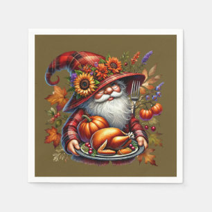 Seizoensgebonden Thanksgiving kalkoen kabouter din Servet