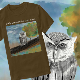 Seizoensgebonden Uil Schilderen in Natuur Wonders T-shirt