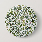 Seizoensgebonden waterverf en bessen ronde button 7,6 cm (Voorkant)