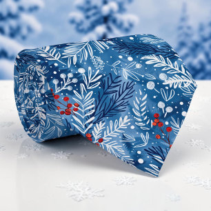 Seizoensgebonden Winter Blauw Patroon Necktie Knoo Stropdas