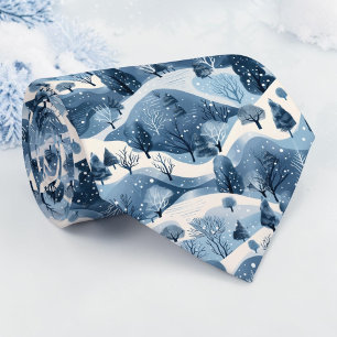 Seizoensgebonden Winter Blauw Patroon Necktie Knoo Stropdas