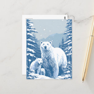 Seizoensgebonden winter ijsbeer liefhebbers ansich briefkaart