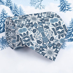Seizoensgebonden Winter Sneeuwvlok Patroon Necktie Stropdas