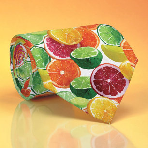 Seizoensgebonden zomer citrusfruit stropdas