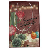 Seizoensgrietcactus en Succulents Kerstmis Medium Cadeauzakje (Voorkant)