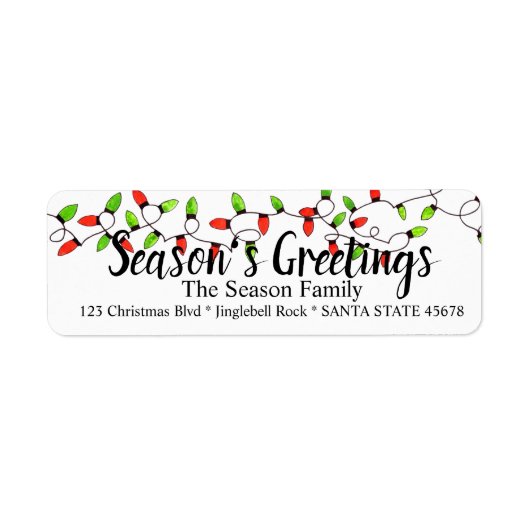 Seizoensgroen kerstboomlampje etiket (Voorkant)