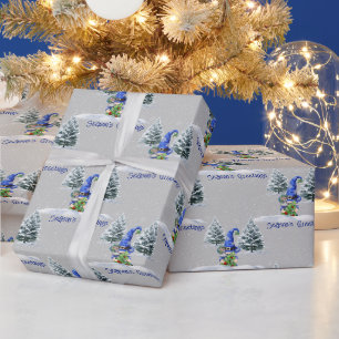 Seizoensgroet Kerst Gnome Cadeaupapier