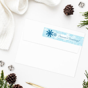 Seizoensgroeten Blauwe Snowflake Return Address