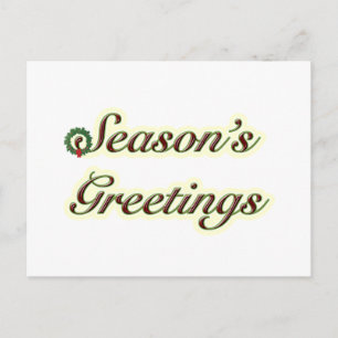 Seizoensgroeten Eenvoudige Tekst met Krans Feestdagenkaart