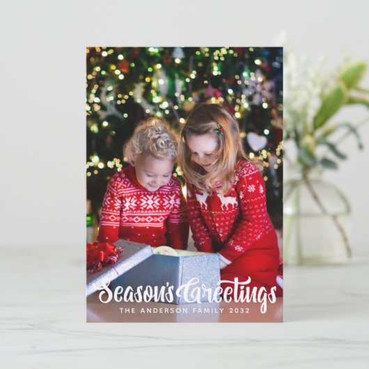 Seizoensgroeten Foto kerstfeestdag Kaart (Staand voorkant)