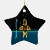 Seizoensgroeten - Fractal Inuit Hunter Keramisch Ornament (Voorkant)