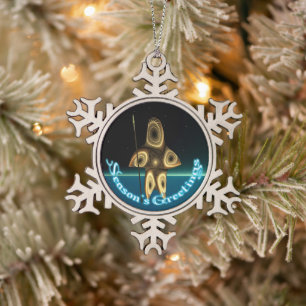 Seizoensgroeten - Fractal Inuit Hunter Tin Sneeuwvlok Ornament