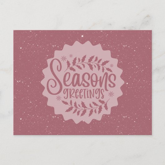 Seizoensgroeten Kerst Script Briefkaart (Voorkant)