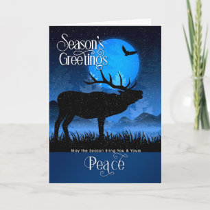 Seizoensgroeten Peace Woodland Moose Feestdagen Kaart