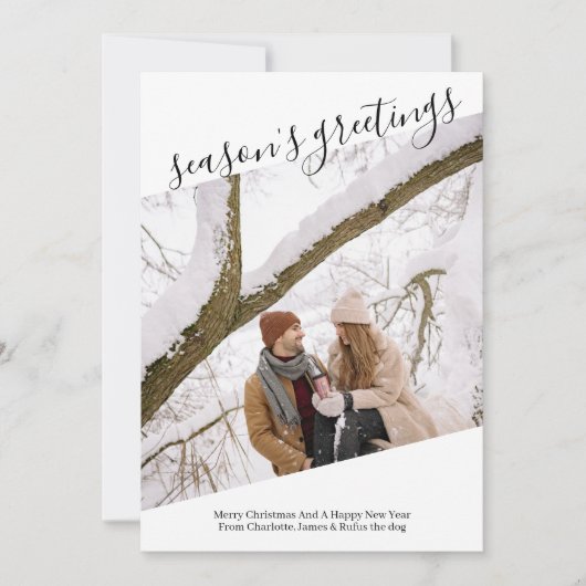 Seizoensgroeten Persoonlijke kerstfoto's Feestdagenkaart (Voorkant)