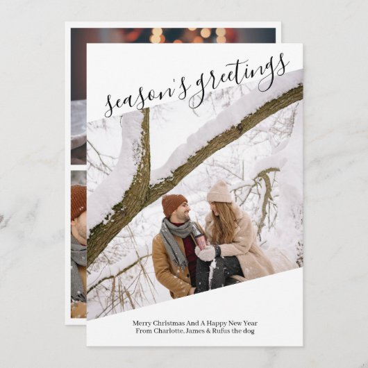 Seizoensgroeten Persoonlijke kerstfoto's Feestdagenkaart (Voorkant / Achterkant)