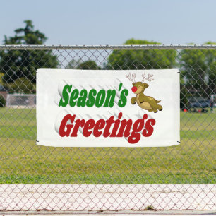 Seizoensgroeten Reindekerst-typografie Spandoek