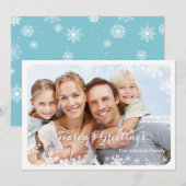 Seizoensgroeten - Sneeuwvlokken Kaart (Voorkant / Achterkant)