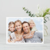 Seizoensgroeten - Sneeuwvlokken Kaart (Staand voorkant)