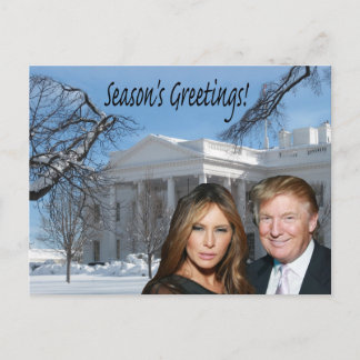 Seizoensgroeten van Donald en Melania Briefkaart