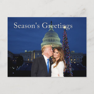 Seizoensgroeten van Donald en Melania Feestdagenkaart