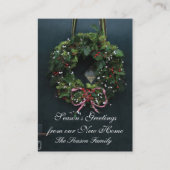 Seizoensgroeten van ons nieuwe huis informatiekaartje (Voorkant)