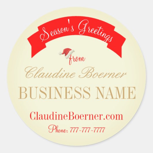 Seizoensgroeten van Zakelijke Stickers Labels (Voorkant)