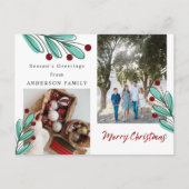 Seizoensgroeten Veerkerstfotofeestdag Briefkaart (Voorkant)