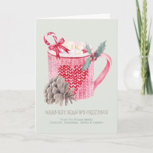 Seizoensgroeten Warme Chocolademelk En Marshmallow Feestdagen Kaart