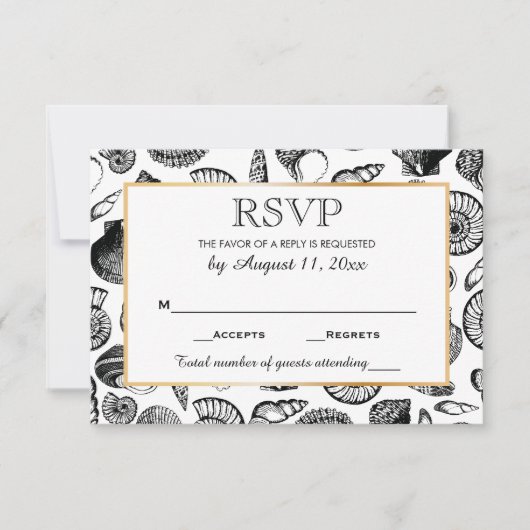 Seizoenshells Beach Wedding Response RSVP (Voorkant)