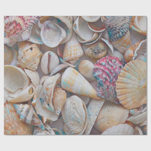Seizoenshells Ocean Beach Mosaic Art-ontkoppeling Cadeaupapier (Vlak)