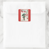  Seizoensmeisje Vierkante Sticker (Tas)