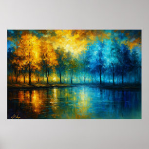 Seizoensreflecties - Herfstgoud ontmoet Winter Poster