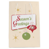 Seizoensroetsstijl kerstmis medium cadeauzakje (Voorkant)