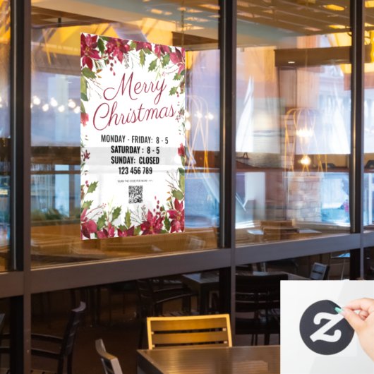 Seizoensseizoen met QR-code. Raamsticker (Restaurant Raam)