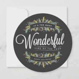 Seizoenssprigs Ronde Kerstkaart