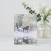 Seizoensstokken in sneeuw briefkaart (Staand voorkant)