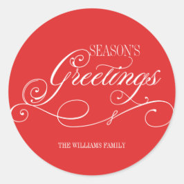 Seizoensvakantie met groeten ronde sticker