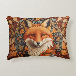 Seizoensval laat Red Fox Face achter Accent Kussen